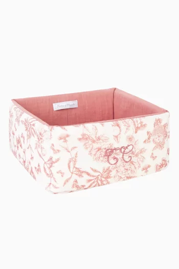 Floral-print Basket in Cotton