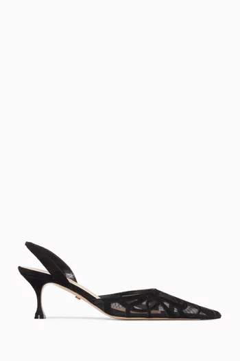 Ribbon Bow 65 Slingback Pumps in Mesh