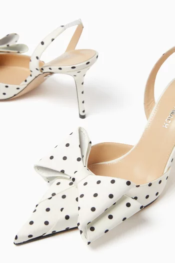 Le Cadeau 85 Polka-dot Slingback Pumps in Satin