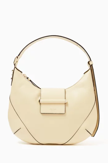 Bar Hobo Shoulder Bag in Leather