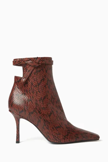Camie 85 Boots in Snake-print Leather