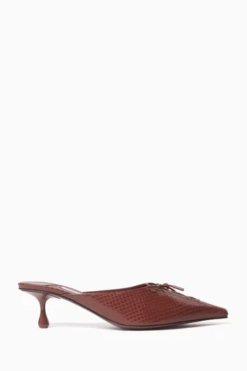 Scarlett 50 Mules in Snake-print Leather