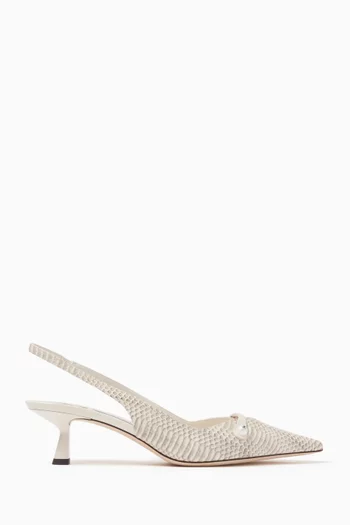 Amita 45 Slingback Pumps in Snake-print Nappa Leather