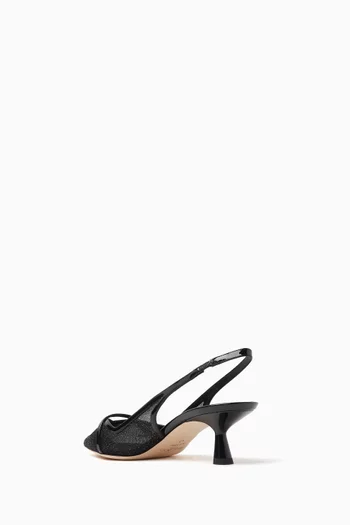 Amita 45 Slingback Pumps in Glitter Mesh