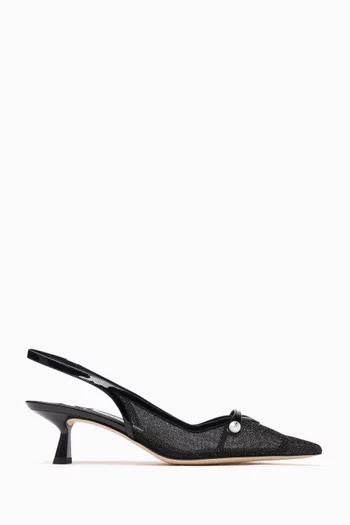 Amita 45 Slingback Pumps in Glitter Mesh