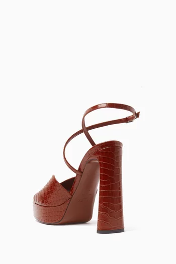 Karli 125 Platform Sandals in Textured Leather