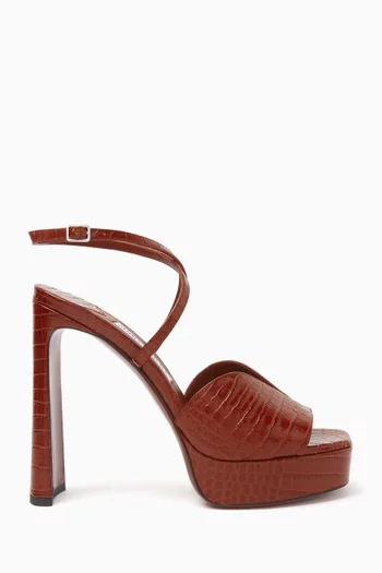 Karli 125 Platform Sandals in Textured Leather