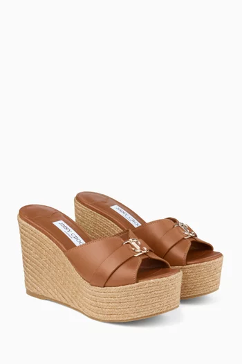 Leda 100 Mule Wedges in Nappa