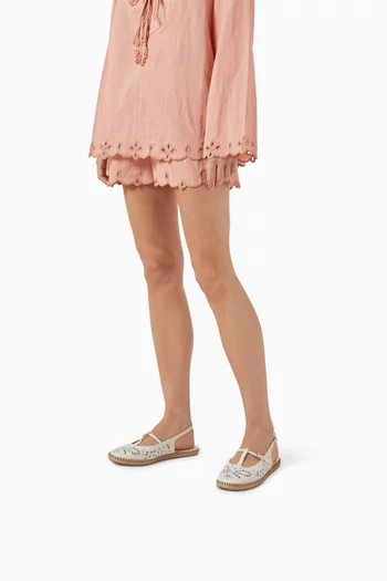 Amiee Openwork Slingback Flats in Nappa Leather