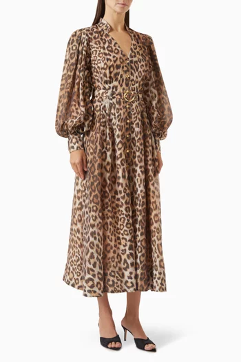 Isabella Leopard-print Shirtdress in Tencel Blend