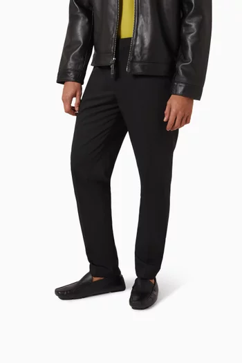 Square-toe Loafers in Leather