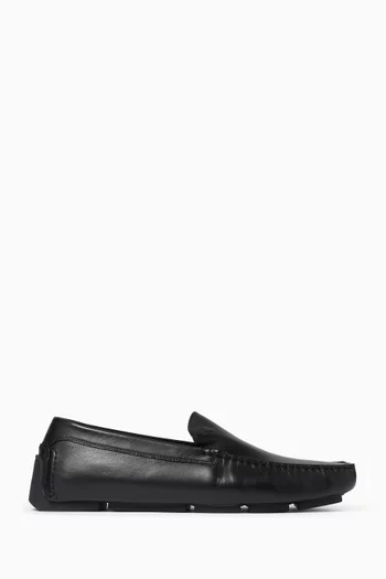 Square-toe Loafers in Leather
