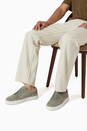 Clean Cup Low Lace-up Sneakers in Suede