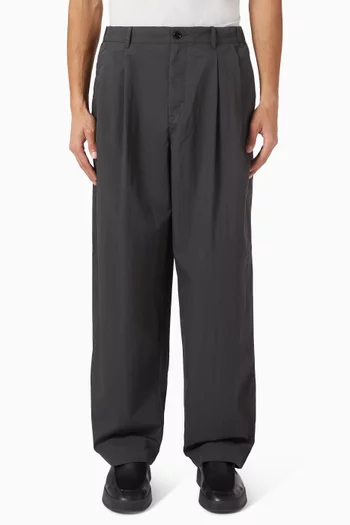 Pleated Pants in Cotton & Nylon