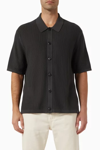 Button-down Shirt in Cotton Mesh