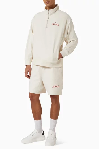 Chain Stitch Logo Zip Sweatshirt in Cotton-terry