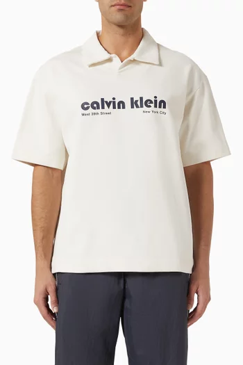 Logo Polo Shirt in Premium Terry