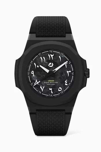 x Fatcarbon Dark Matter Quartz Watch, 40mm