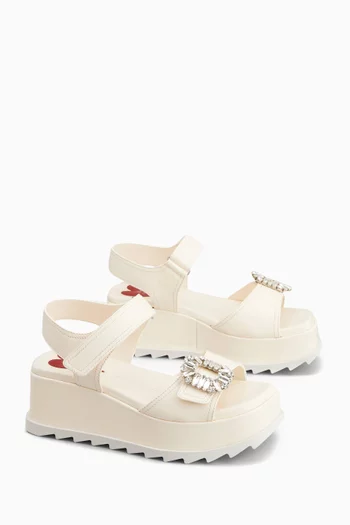 Slidy Viv' 65 Wedge Sandals in Nappa Leather