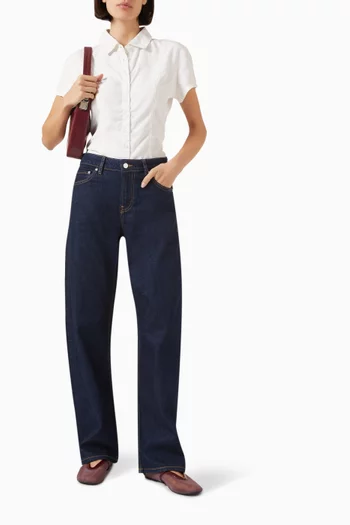 Alida Loose Bowed Jeans in Denim