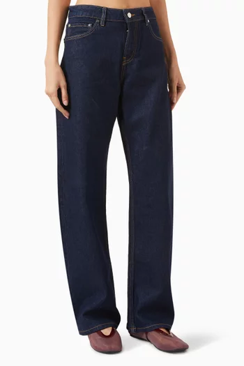 Alida Loose Bowed Jeans in Denim
