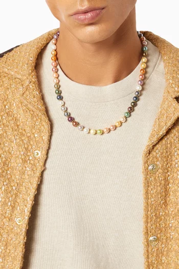 Pastel Pearl Necklace in Gold-plated Steel