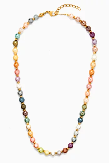 Pastel Pearl Necklace in Gold-plated Steel