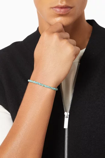 Miyuki Beaded Bracelet in Silver-tone Steel