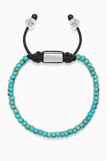 Miyuki Beaded Bracelet in Silver-tone Steel