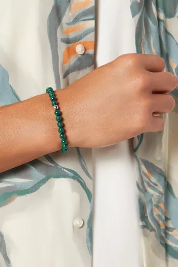 Malachite Bracelet in Silver-tone Steel