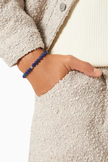 Lapis Lazuli Bracelet in Silver-tone Steel