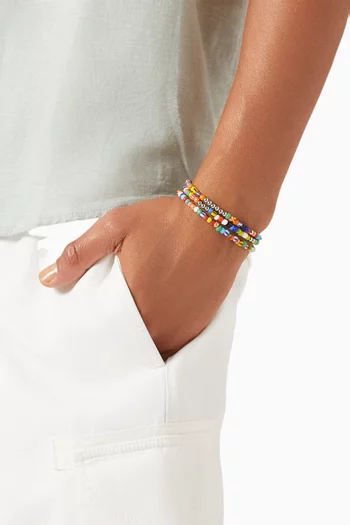 Wrap Bracelet in Vintage Trifocal Beads