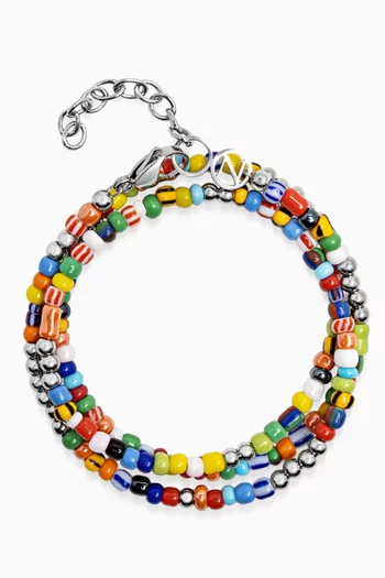Wrap Bracelet in Vintage Trifocal Beads