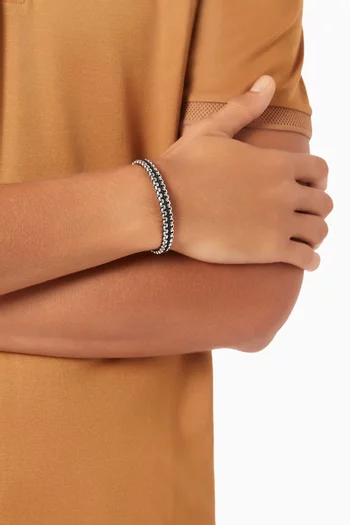 Box Chain Bracelet in Silver-tone Steel