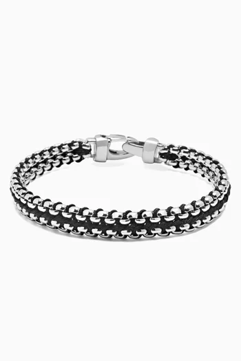 Box Chain Bracelet in Silver-tone Steel