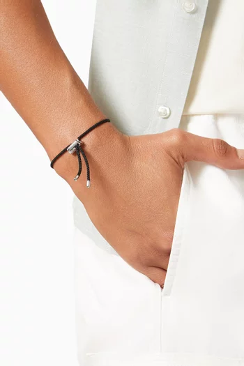 String Lock Bracelet in Silver-tone steel