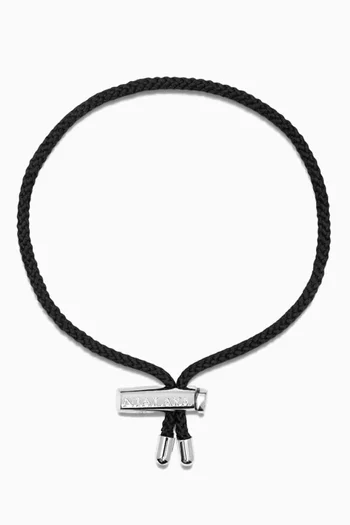 String Lock Bracelet in Silver-tone steel