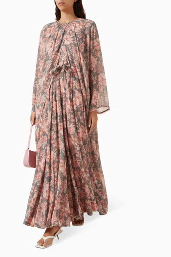 Floral-print Jumpsuit & Abaya