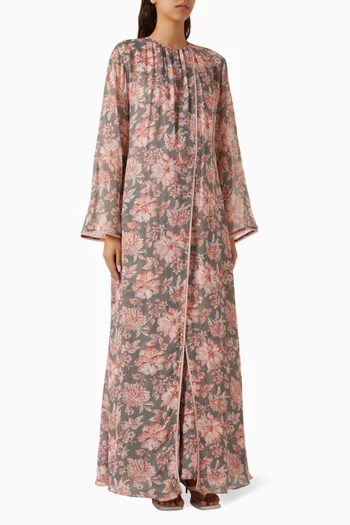 Floral-print Jumpsuit & Abaya
