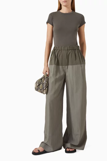 Spliced Wide-leg Pants