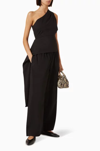 Asymmetric Origami Top in Cotton Blend