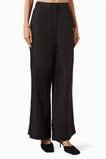 Straight-leg Pants in Silk Twill
