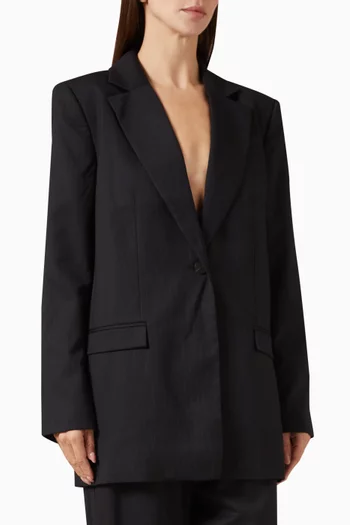 Split Back Blazer in Wool Blend