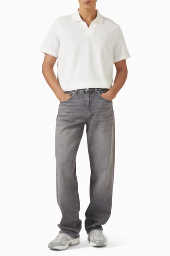 Tommy Badge Skipper Collar Polo Shirt in Cotton-blend