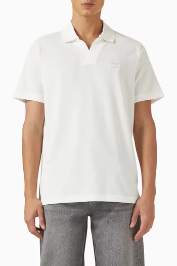Tommy Badge Skipper Collar Polo Shirt in Cotton-blend
