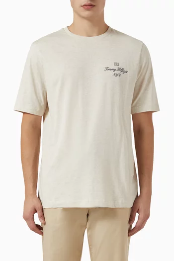 Outline Flag Script T-shirt in Cotton