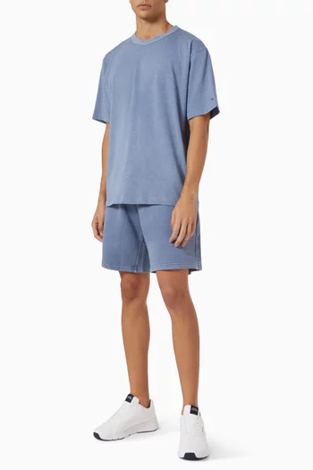 Logo Embroidery Washed Sweat Shorts in Cotton