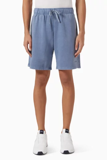 Logo Embroidery Washed Sweat Shorts in Cotton
