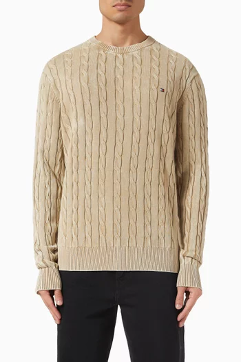Cable-knit Sweater in Cotton