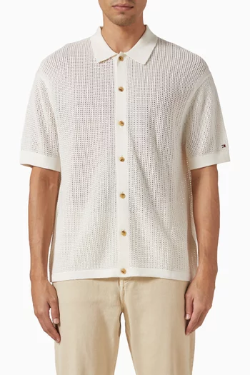 Relaxed Shirt in Open Knit